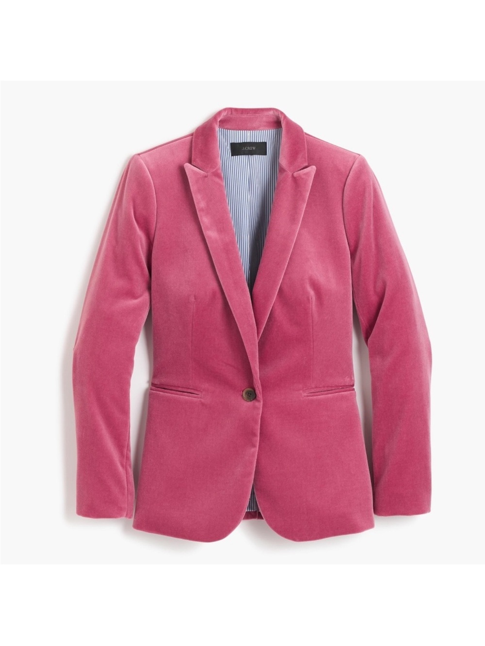 J. Crew Pink Velvet Single-Button Blazer - Size 0 XS